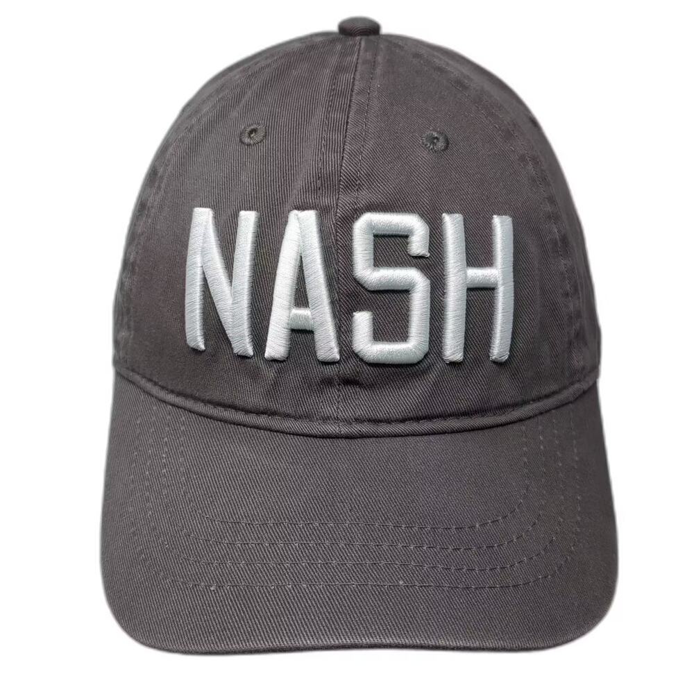 The Nash Collection Baseball Cap Gray White OS Embroidered Adjustable Hat